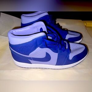 Nike Air Jordan 1 Mid SE Georgetown Womens Size 12 Iron Purple Blue DH7821 500